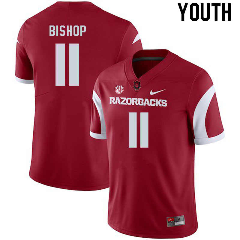 Youth #11 LaDarrius Bishop Arkansas Razorback College Football Jerseys Stitched Sale-Cardinal - Click Image to Close
